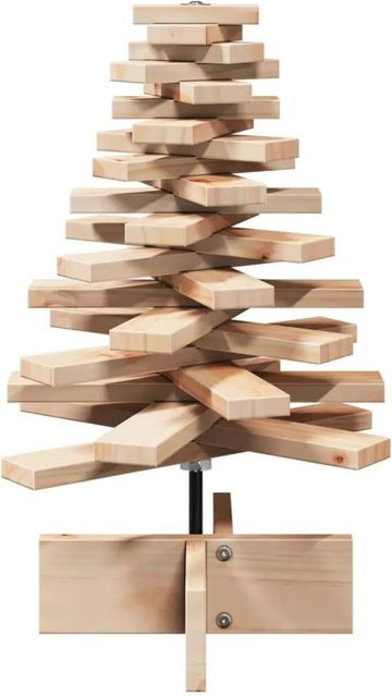 vidaXL Weihnachtsbaum aus Kiefernholz in Natur, rustikaler Tischdeko-Baum, Höhe: 60 cm - Bild 1