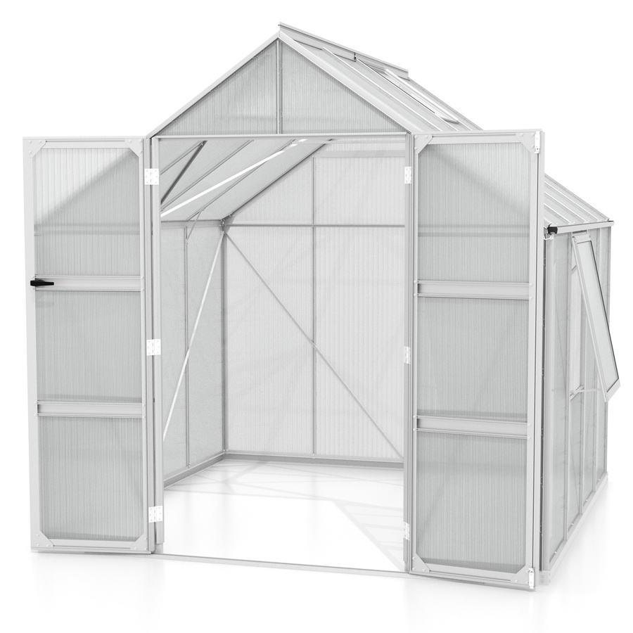 Vitavia Gewächshaus Olymp 6700 aus Aluminium mit Polycarbonat-Verglasung, Silber, B: 257 cm, T: 258 cm, H: 254 cm - Bild 2