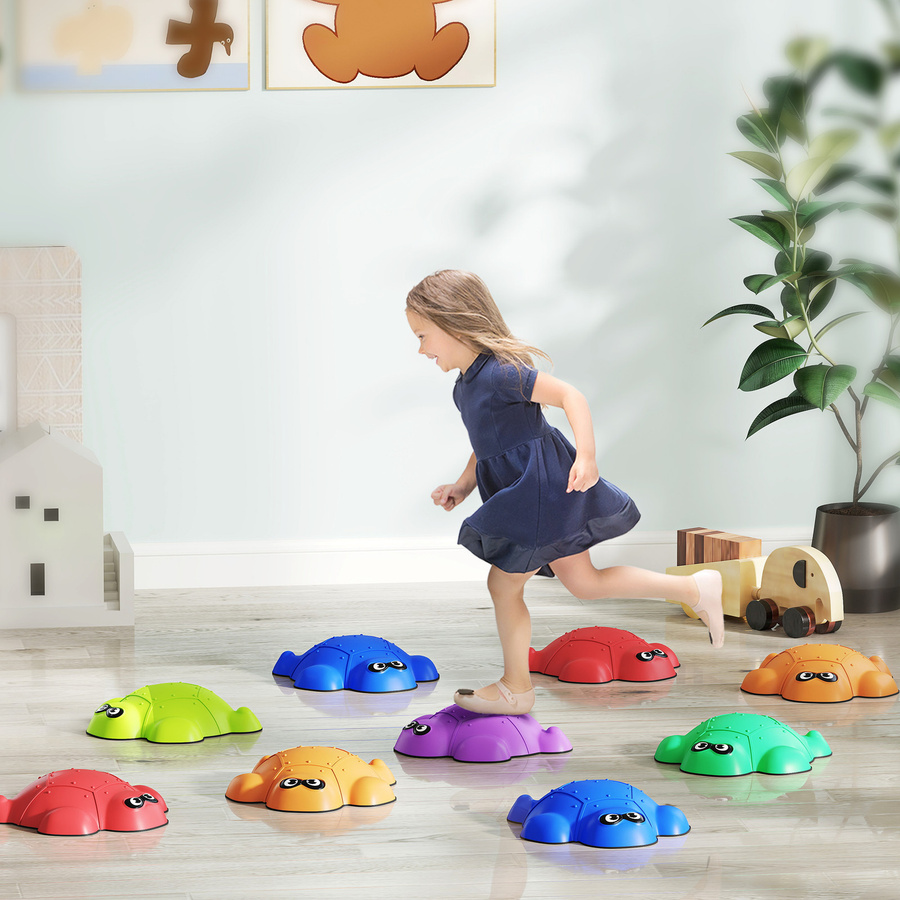 AIYAPLAY Flusssteine Schildkrötenförmige Balanciersteine 9-teiliges Set Bunt - Bild 2