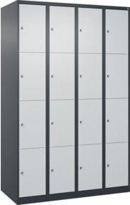 C+P Schließfachschrank Classic PLUS mit 4 Abteilen, Farbe Anthrazit und Lichtgrau, B/T/H: 120 x 50 x 185 cm - Bild 1