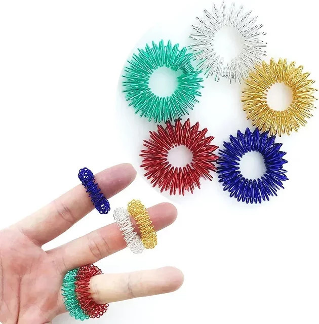 soulbao Fidget Akupressur-Ring-Set, sensorisches Fingermassagegerät, 5–20 Stück - Bild 1