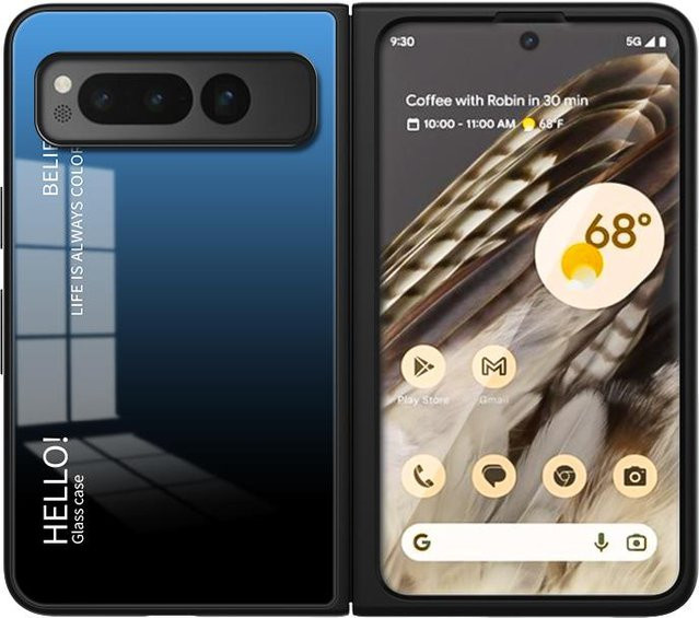 Google Pixel Fold Glas-Handyhülle mit Farbverlauf in Blau - Bild 1
