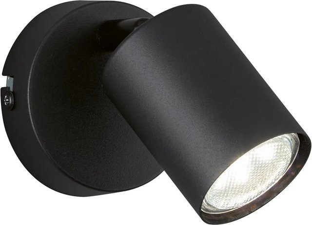 Fischer & Honsel Wandleuchte Vano, 1-flammig, Schwarz, Metall, GU10, LED - Bild 1