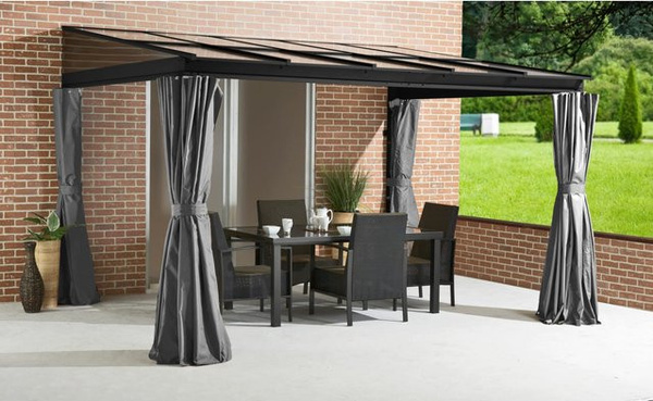 Sojag Terrassenüberdachung St. Barth in Anthrazit mit B/H/T: 364 x 240 x 296 cm