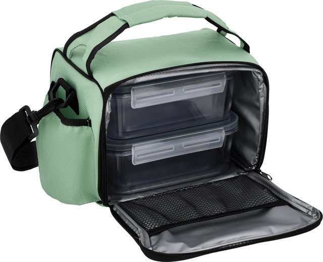 SILVERCREST Kühltasche mit 4 Frischhaltedosen in Grün, isoliert und auslaufsicher - Bild 1