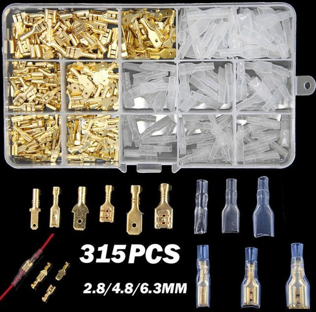 Onourown 315 Stück Kabelschuhe Set aus Messing in Gold mit Crimp-Steckern und Hülsen - Bild 1