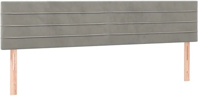 vidaXL LED Kopfteil aus Samt in Hellgrau mit USB-Ladeport und integrierter Beleuchtung, B/T/H: 180 x 5 x 78-88 cm - Bild 1