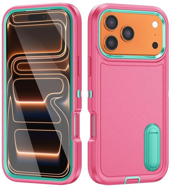 YULIN Defender Stoßfeste Unsichtbare Halterung Hülle für iPhone in Pink - Bild 1