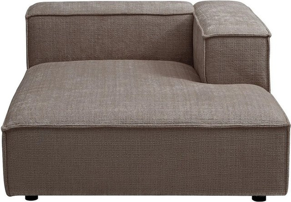 Vente-unique Recamiere Ruzolo ohne Schlaffunktion in Taupe mit Chenille-Stoff, Breite: 120 cm, Tiefe: 169 cm, Höhe: 67 cm