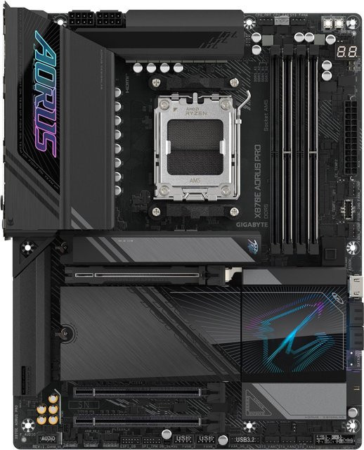 Gigabyte AORUS X870E PRO Mainboard ATX mit AMD X870E Chipsatz, Socket AM5, DDR5, Wi-Fi 7, Bluetooth, USB4 und 2,5 Gigabit LAN in Schwarz - Bild 2