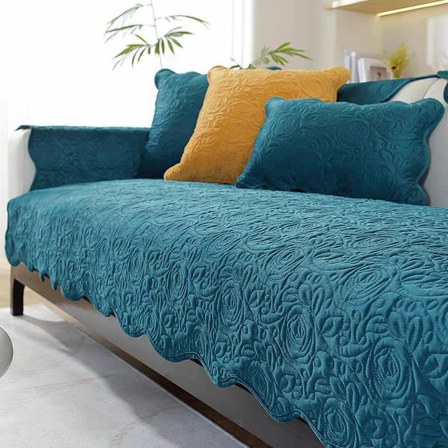 Super Six Sofa-Kissen aus einfarbigem niederländischem Samt, rutschfestes Sofa-Handtuch, B/B: 70 x 70 cm - Bild 1