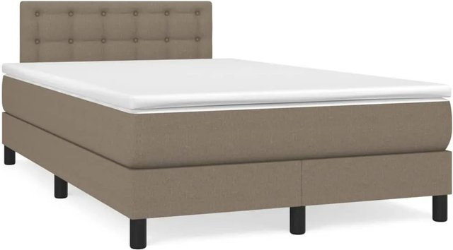 vidaXL Boxspringbett Hybrid mit Matratze und Taschenfederkern in Taupe, B/T: 120 x 200 cm - Bild 1