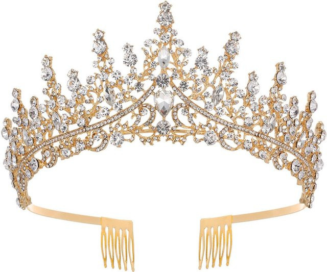TOMTOP JMS Königin-Krone, Gold, Fantasy, Prinzessin - Bild 1
