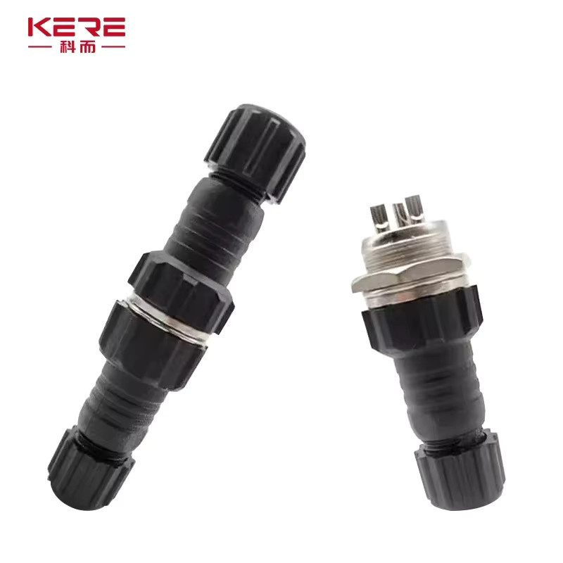 FRONCS GX16 M16 QL16 Luftfahrt Stecker Set in Schwarz mit 2 bis 10 Pins als Männlich-Weiblich Docking Panel Montiert - Bild 4