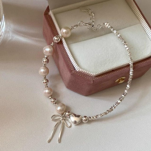 Armband 925 Silber, Perle, Damen - Bild 1