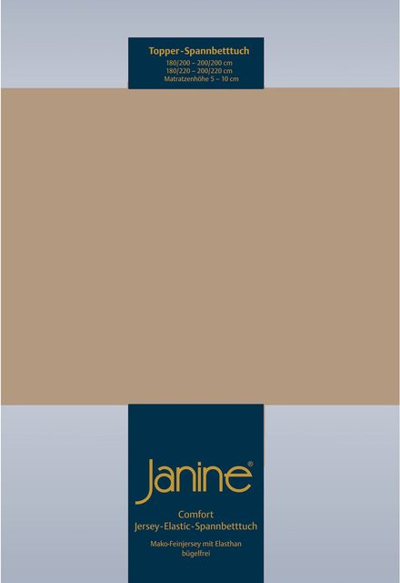 Janine Topper Spannbetttuch Elastic Jersey aus Baumwolle in Beige - Bild 1