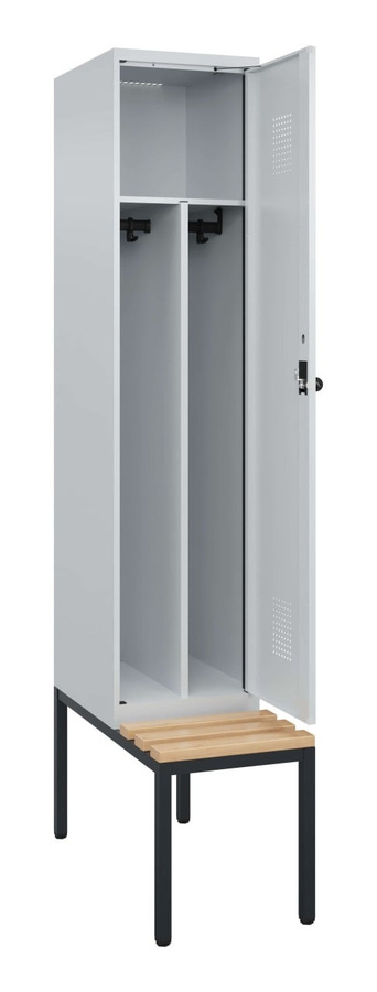 BIGBOXX Spind Comfort mit Sitzbank und Trennwand in Weiß aus Metall - Bild 1