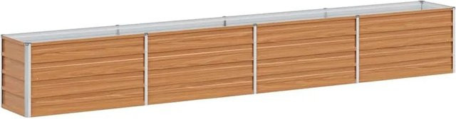 vidaXL Hochbeet aus verzinktem Stahl in Hellbraun, B/T/H: 320 x 40 x 45 cm - Bild 1