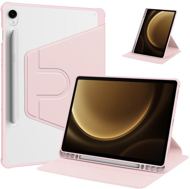 Samsung Galaxy Tab S11, S11 Ultra 14,6, S10 Lite FE 10,9 Zoll Schutzhülle mit Stifthalter und 360 Grad drehbarem Ständer in Rosa - Bild 1
