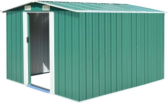 vidaXL Gerätehaus aus Metall in Grün B/T/H: 257 x 298 x 178 cm - Bild 1