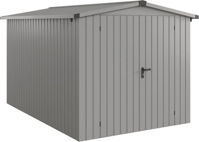 Hörmann EcoStar Gerätehaus Euroline Satteldach 2-flg Graualuminium B: 237 cm, B: 325 cm - Bild 1