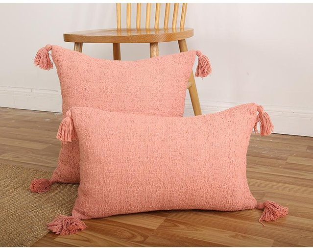 JMG Clothing Kissenbezug mit Quasten im Boho-Stil, Pink, B/H: 30 x 50 cm - Bild 1
