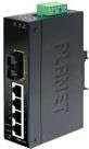 PLANET ISW-511 IP30 Slim Type Industrieller Ethernet Switch mit 4-Port Fast Ethernet und 1-Port 100Base-FX(SC), Schwarz - Bild 1