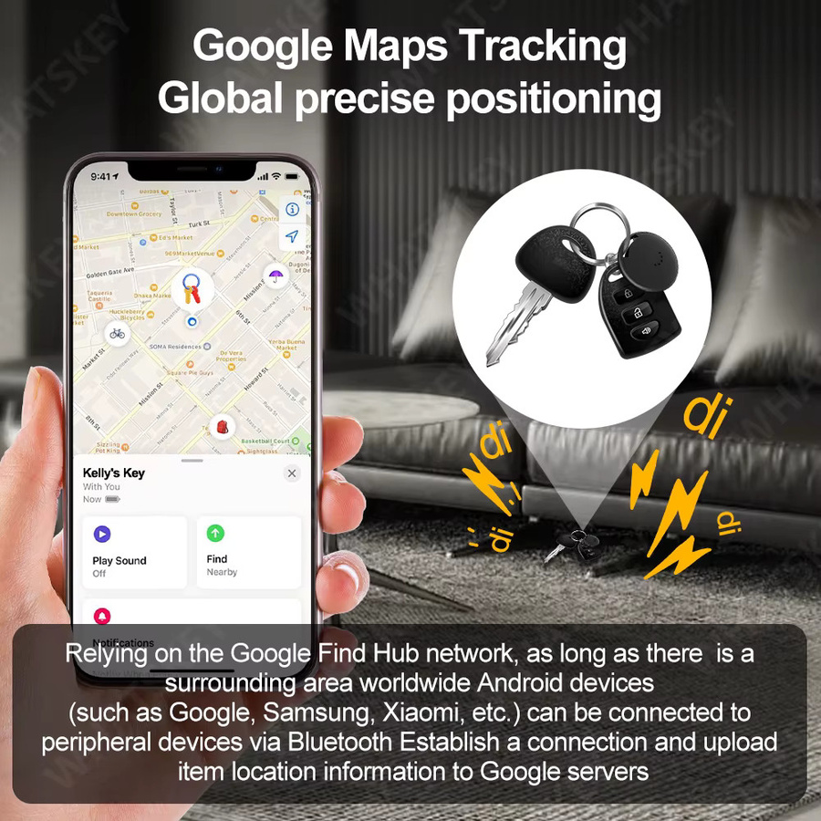 Google Smart Tag Tracker Android GPS-Locator in Weiß für Schlüssel und Geldbörse - Bild 4
