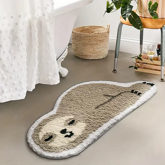 VIKAMA Tier-Badezimmer-Bodenmatte für Kinderzimmer in Beige, B/T: 100 x 50 cm - Bild 1