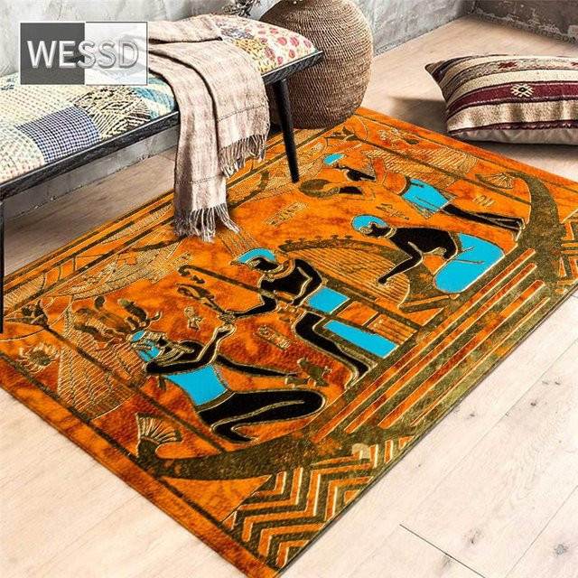 ZZ HOME Retro Teppich im Alten Ägypten Design, 3D Dekorative Fußmatte aus Polyester, Mehrfarbig, B/T: 60 x 40 cm - Bild 1