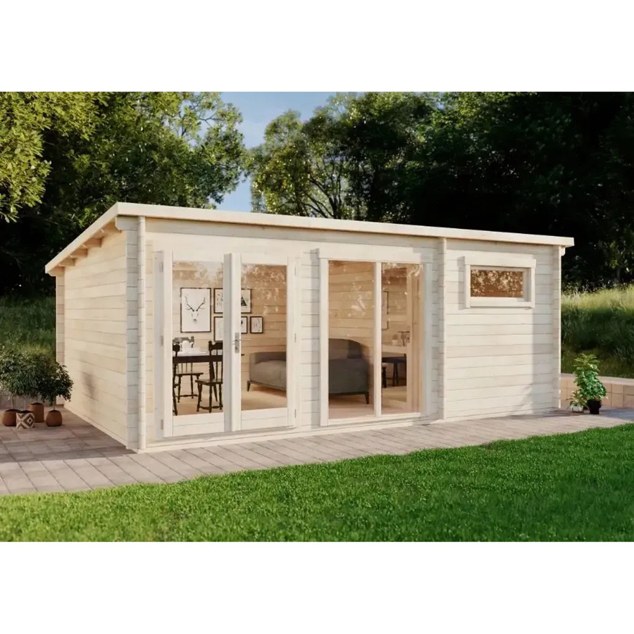 Carlsson Gartenhaus Atrium-E Pultdach Unbehandelt B: 578 cm, T: 366 cm - Bild 2