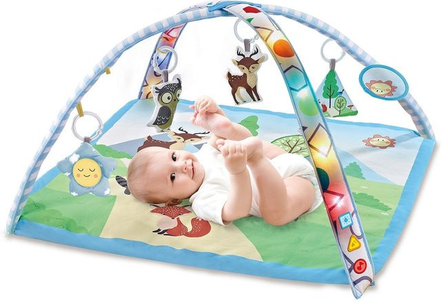 Chipolino Spielbogen Krabbeldecke mit Lichter, Plüschtiere, Melodien, Spiegel, blau - Bild 1