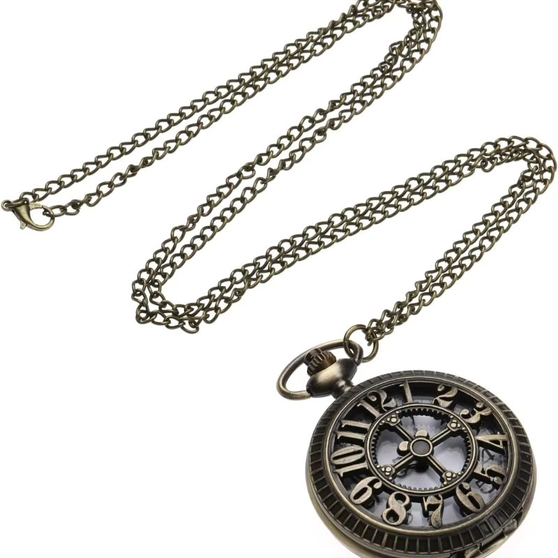 TINUORA Taschenuhr Halskette, Quarz, Bronze, Messing, Unisex - Bild 3