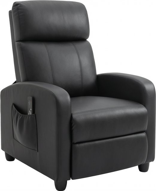 HOMCOM Massagesessel Relaxsessel in Schwarz mit 2-Punkt-Massage und Rückenlehne aus PU Schaumstoff, B/T/H: 68 x 88 x 98 cm - Bild 1