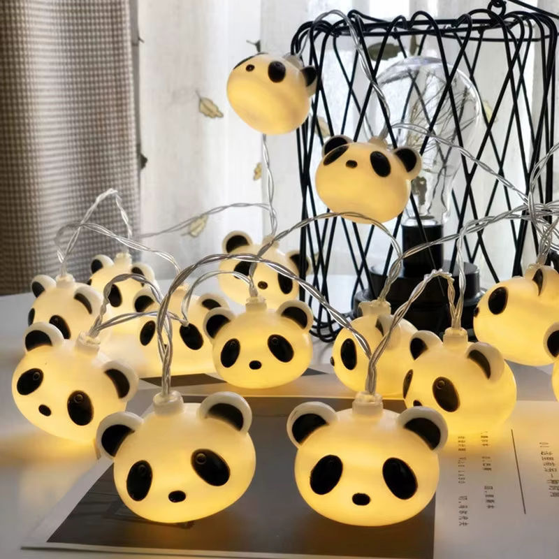 LED Panda Lichterkette mit 40 LEDs in Warmweiß, 6 m Länge, USB und Batteriebetrieb für Party und Dekoration - Bild 4
