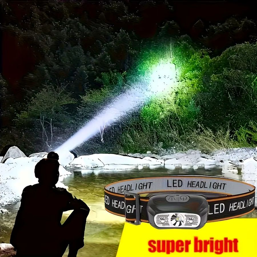 NEWBIRTH Mini Wiederaufladbare Sensor Scheinwerfer COB LED Stirnlampe für Angeln und Camping mit USB-Anschluss - Bild 2