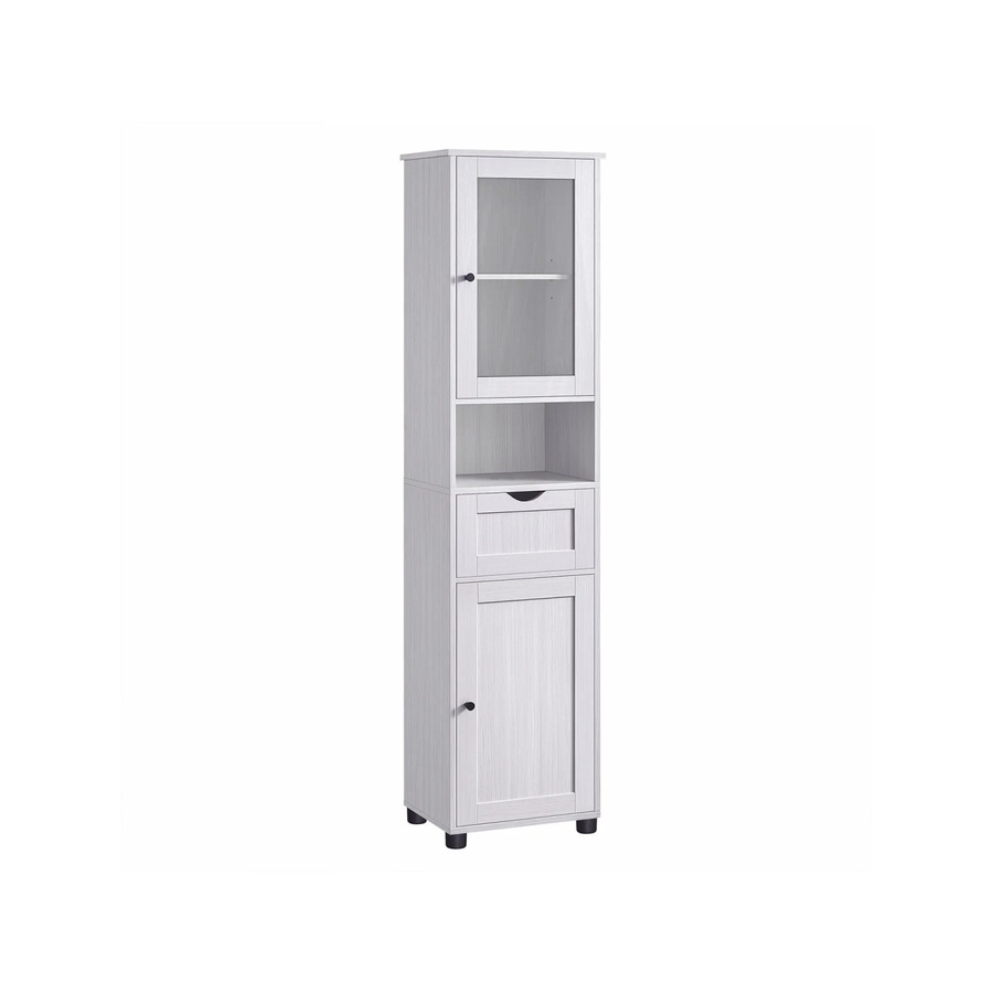 Vasagle Badschrank mit Glasfront und Ablagen in Weiß, B/T/H: 30 x 40 x 165 cm - Bild 2