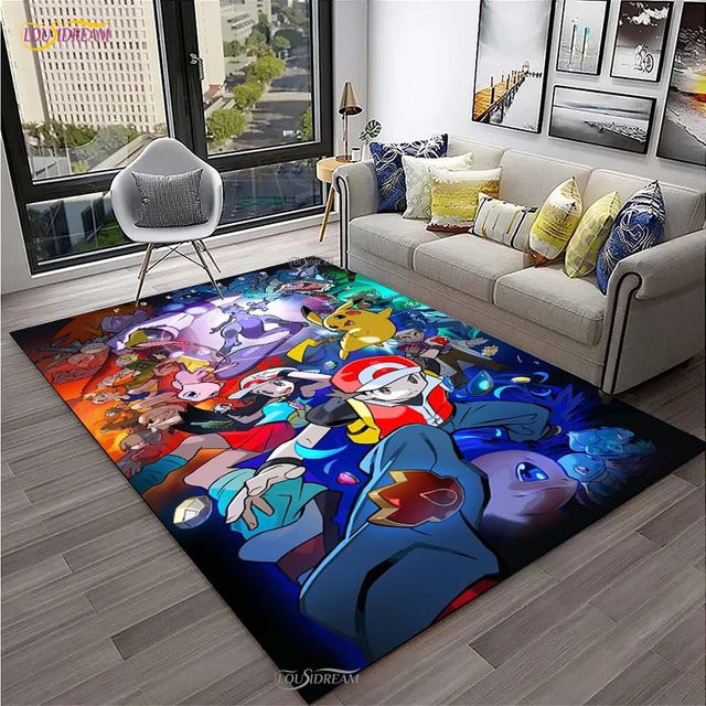 Miniso Pokemon Pikachu Rutschfeste Bodenmatte für Kinder, Mehrfarbig, B/T: 60 x 40 cm - Bild 1