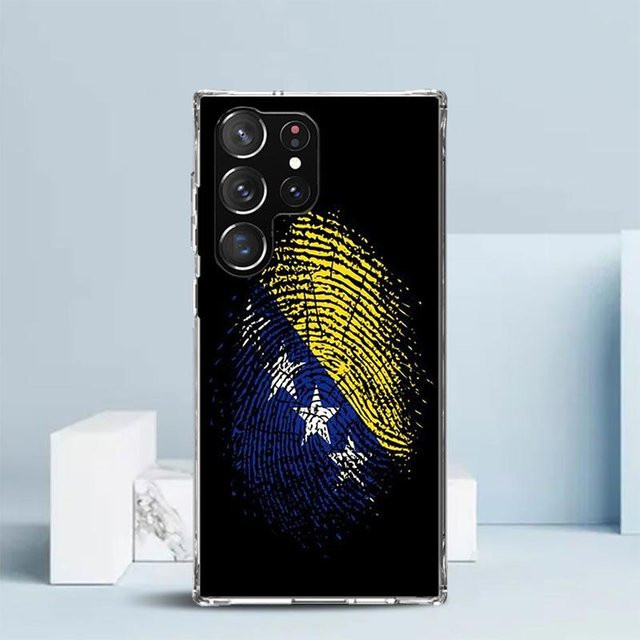 Handyhülle mit Bosnien und Herzegowina Flaggen-Design für Samsung Galaxy S24 S25 S26 Ultra S23 S22 S21 S20 FE Plus Modelle aus weichem TPU in Multicolour - Bild 1