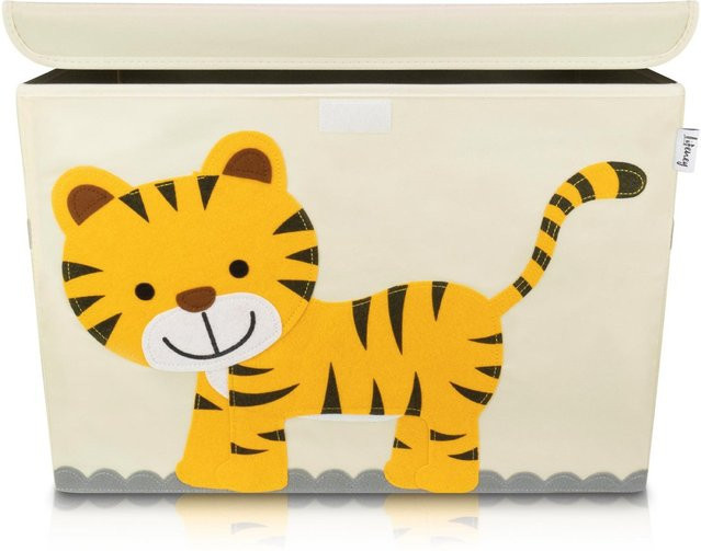 Lifeney Aufbewahrungsbox mit Deckel Tiger beige Stoff B/T/H: 51 x 36 x 36 cm - Bild 1