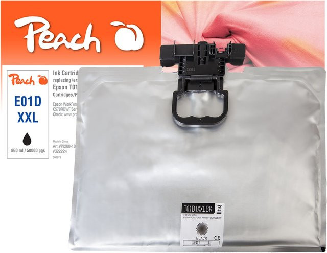 Peach E1D1 Druckerpatrone XL Schwarz ersetzt Epson T01D1 C13T01D100 für Epson WorkForce Pro WFC 529 R DTW und Epson WorkForce Pro WFC 570 - Bild 1