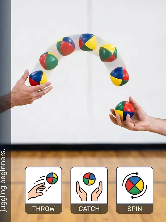 Meade Jonglierbälle Leder-Sandsack-Set, Bunt / Mehrfarbig, 3/6 Stück - Bild 7