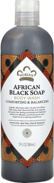 Nubian Heritage Afrikanische Schwarze Seife Duschgel, 384 ml, Aloe Vera - Bild 1