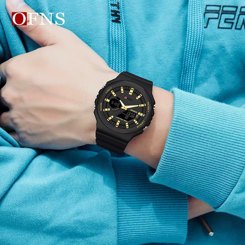 Ofns Digitaluhr, Kunststoff, Edelstahl, Schwarz, Herren - Bild 5