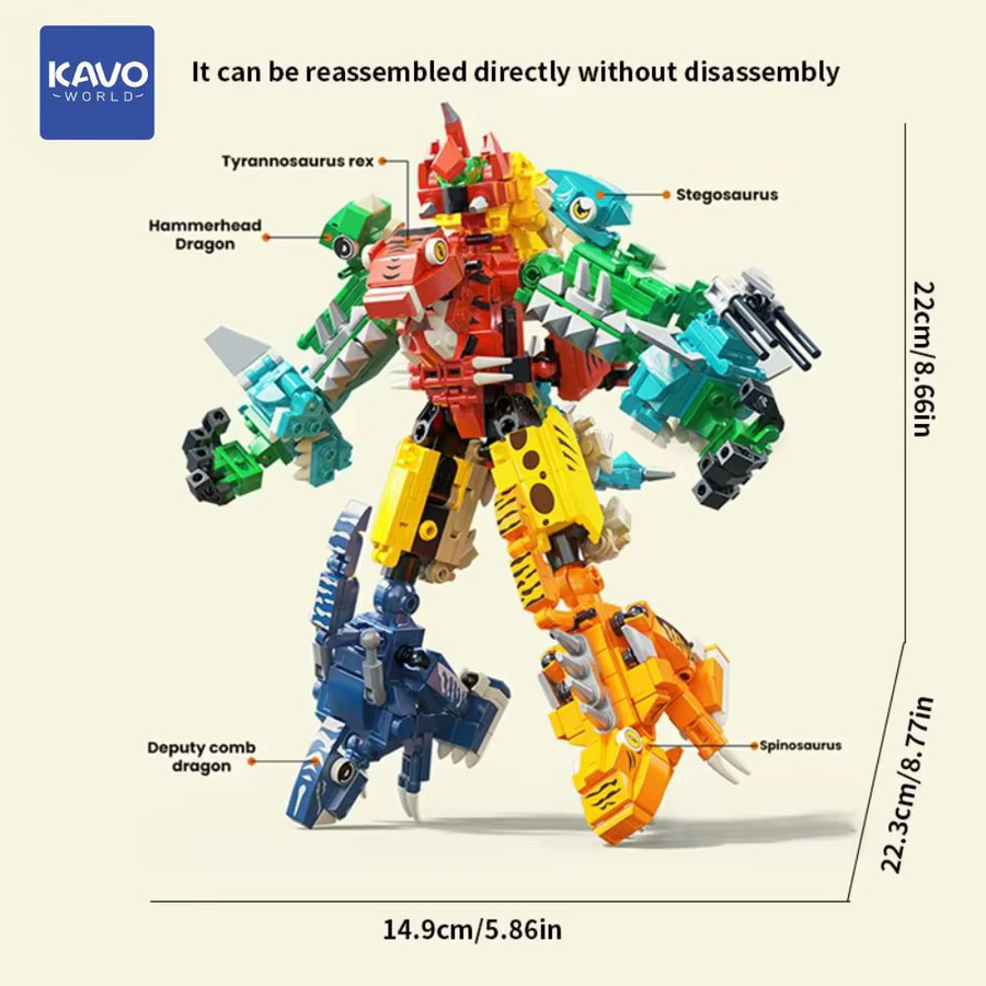 KAVOWORLD Dinosaurier-Mecha-Bausatz, 691 Teile, Lernspielzeug - Bild 6
