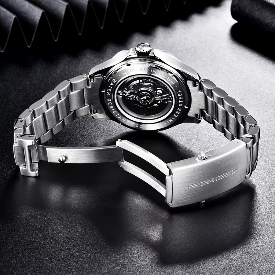 PAGANI DESIGN Armbanduhr, Automatik, Edelstahl, Schwarz, Herren - Bild 5