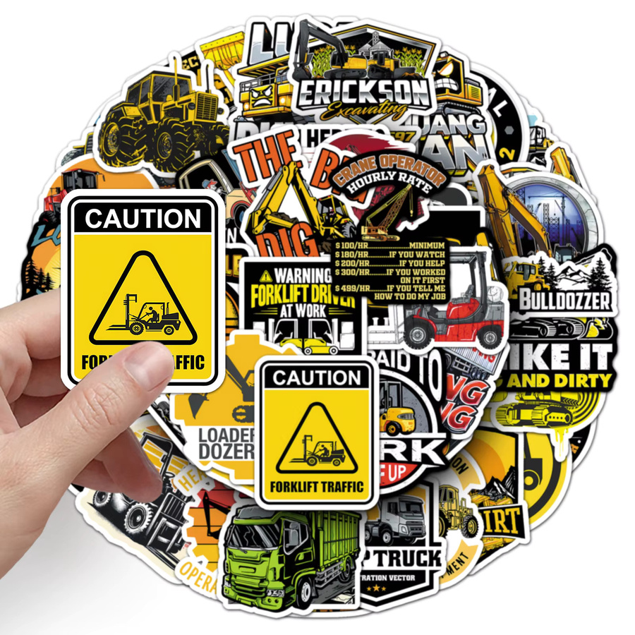 GOGOTU Baumaschinen-Graffiti-Aufkleber, Cartoon-Sticker, 50 Stück - Bild 2