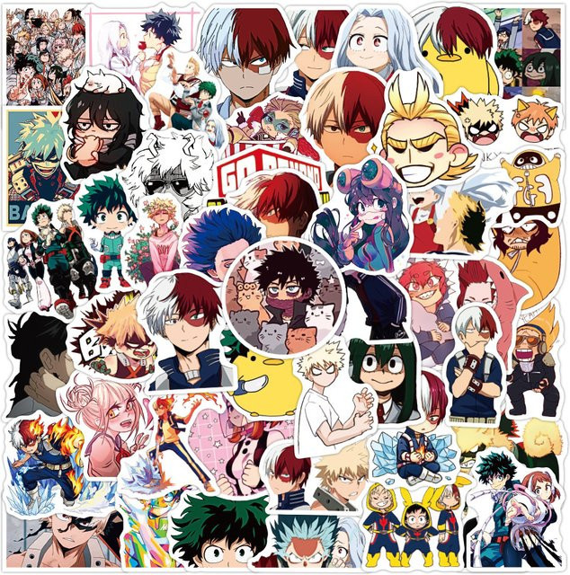 Bandai My Hero Academy Aufkleber, 50-teiliges Set, bunt - Bild 1