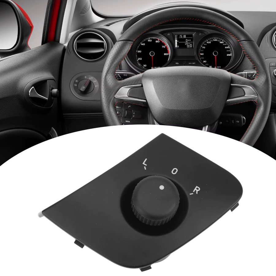 DOACT Auto Rückspiegel Steuerknopf Ersatz für Seat Ibiza ST 2008-2016 Schwarz - Bild 2