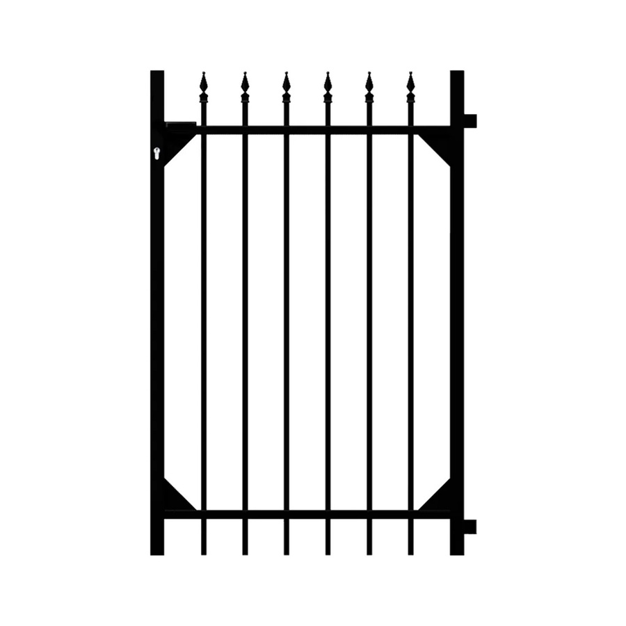 Metallzaun Einzeltor Chaussee in Schwarz Matt aus Aluminium, Breite: 120 cm, Höhe: 96,5 cm - Bild 2